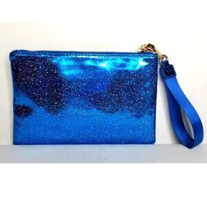Nordstrom Rack Blue Glittter Wristlet Makeup Bag